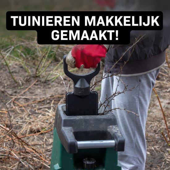 VONROC Hakselaar/Shredder 2500W – Voor takken tot Ø45mm – Incl. 45L opvangzak & duwstok