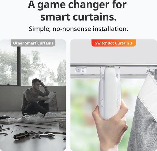 SwitchBot Curtain - U-Rail Versie 3 (2023) - Wit - Smart home gordijnmotor - Smart Gordijn - Automatisch gordijn