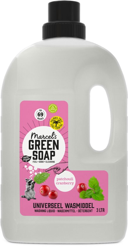 Marcel's Green Soap Wasmiddel Universeel Patchouli & Cranberry - 3 liter - 69 wasbeurten