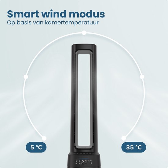 Auronic Torenventilator - Bladeless Model 2 in 1 - Luchtreiniger met HEPA-filter - Ventilator - 10 Standen - Afstandsbediening - 105 cm - Zwart