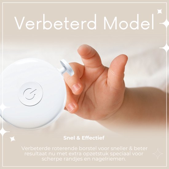 NilaFee® - Elektrische Baby Nagelvijl - Inclusief Batterijen - Manicureset - Verzorgingsset - Nagelschaartje - Dusty Pink