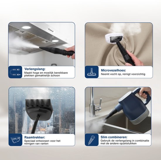 Airsteam S1 Handstoomreiniger - 1350W Krachtige Stoomreiniger met Touchscreen - 9 Accessoires - Vlekkenreiniger voor Bank, Vloer & Ramen - Kinderslot - 400ML Waterreservoir