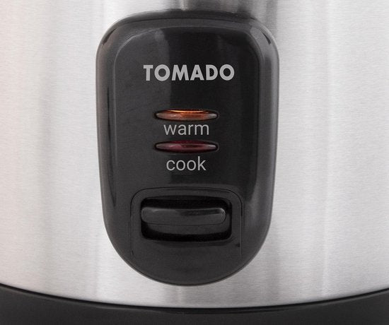 Tomado TRC1001S - Rijstkoker - 5 porties - 1 liter inhoud - Warmhoudfunctie - Anti aanbaklaag - PFAS vrij - RVS design