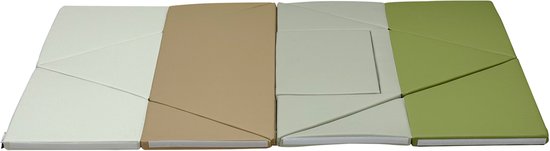 Sunny Davi Foam Speelset – Opvouwbare Foam Mat– Bouwset, Tent & Speelmat – Speeltent in Beige en Groen – Softplay - Montessori Speelgoed – Vanaf 12 maanden – Veilig Spelen