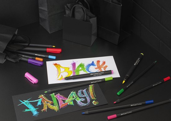 Faber-Castell brushpennen - Black edition - 20 kleuren in karton etui - FC-116452