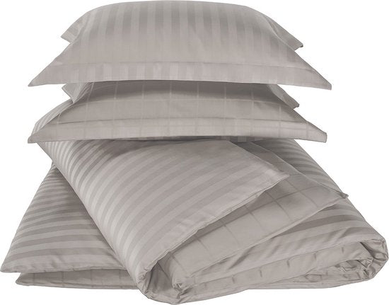 De Witte Lietaer Dekbedovertrek Katoen Satijn Zygo - Lits Jumeaux - 240 x 220 cm - Taupe