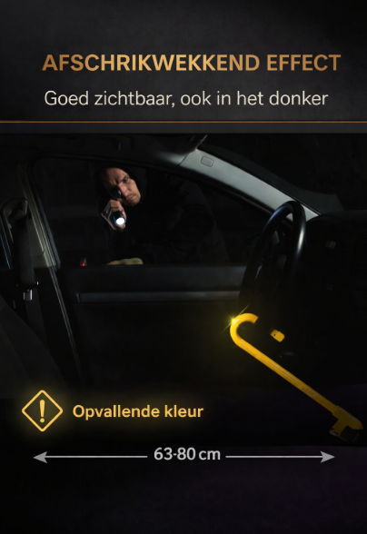 universele stuurklem voor diefstalbeveiliging van de auto, diefstalbeveiliging door stuurslot & stuurblokkering, startvergrendeling, geel