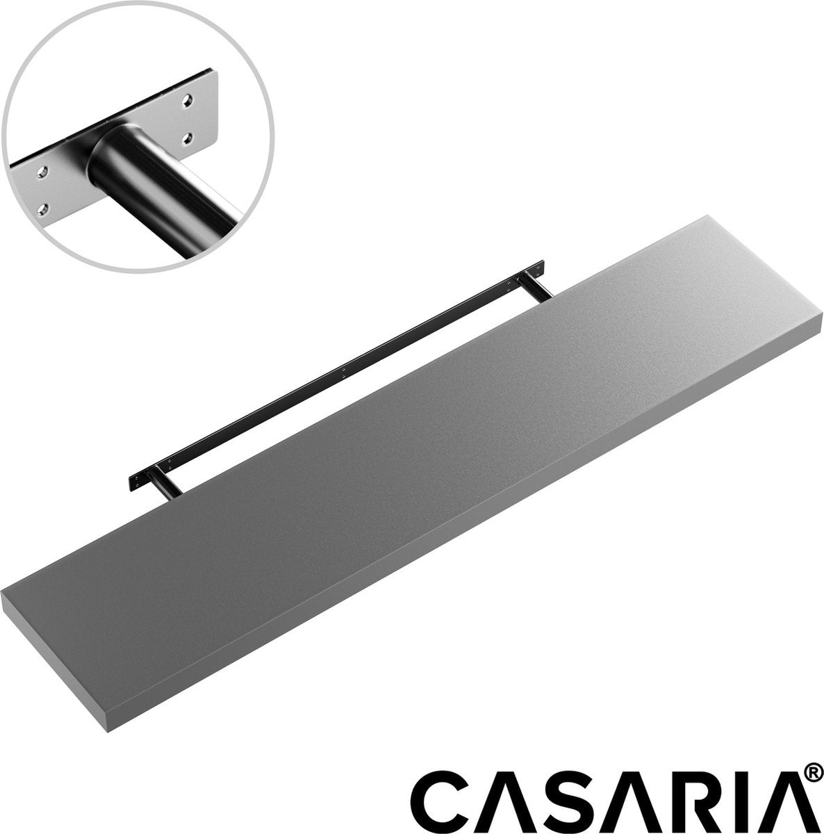 Casaria Wandplank - 110x23x4cm 15kg Belastbaar - Grijs