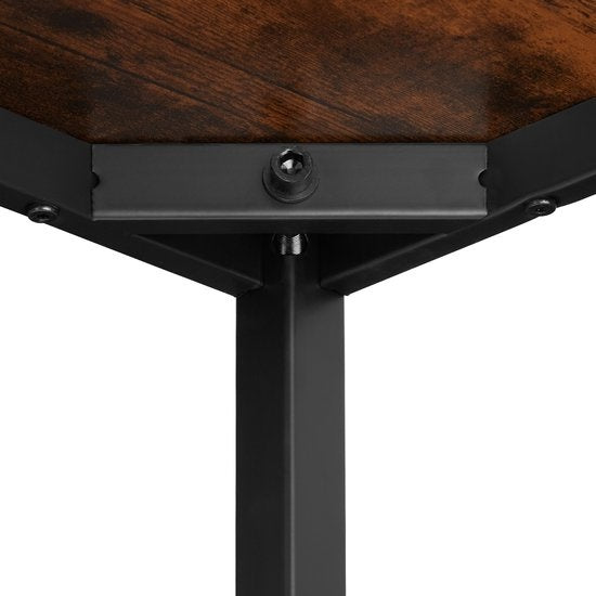 tectake - bureau hoekbureau bureautafel kantoorbureau - industrieel donkerbruin - 120 x 60 x 75,5 cm