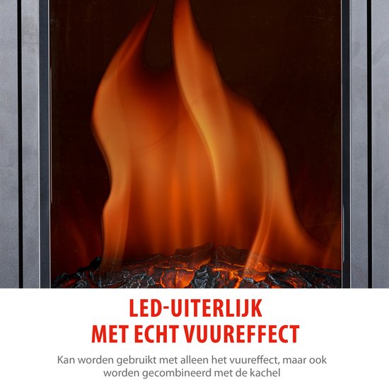 alpina Elektrische Sfeerhaard Helsinki ND-183 - Elektrische Haard met Verwarming - LED Vlammeneffect