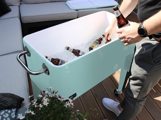 AXI Retro Cooler Mint - Koeler met wielen - 76L inhoud - Koelbox met aftapkraan