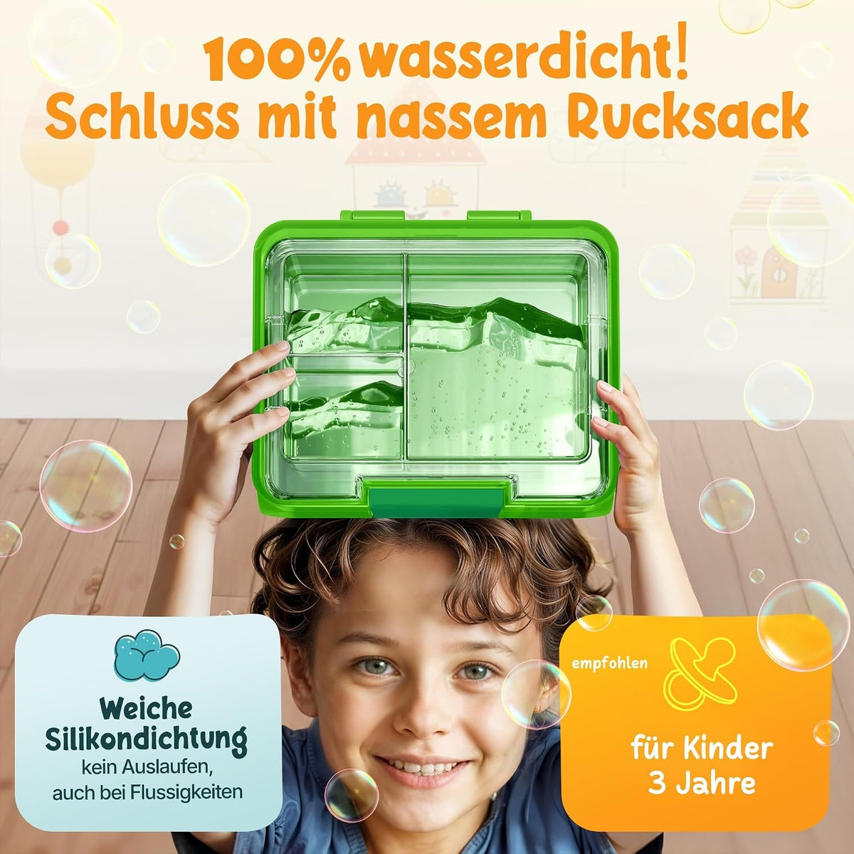 Funkelfuchs Sternchen Lunchbox - 500 ml - 3 Vakken - Groen