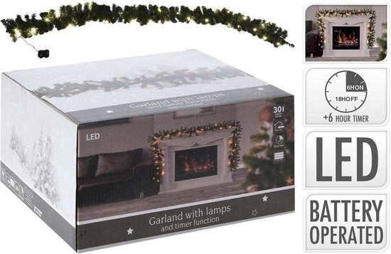 Nampook Guirlande - Inclusief 30 LED lampjes - op Batterijen - 270cm