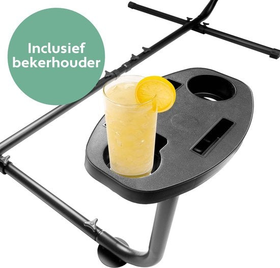 Hangmat Standaard 2 Persoons met Bekerhouder - Verstelbaar - Weerbestendig – tot 205 kg – Incl. Draagtas