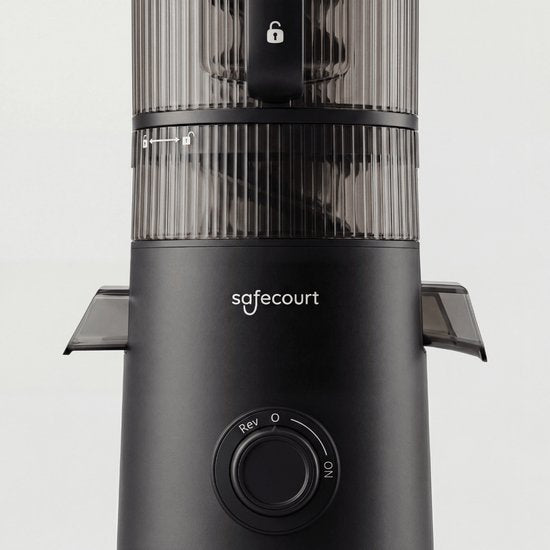 Safecourt Kitchen Slow Juicer XXL - krachtige motor [Pre-cutter & Cold-press technologie] - eenvoudige reiniging - BPA-vrij - sapcentrifuge Zwart