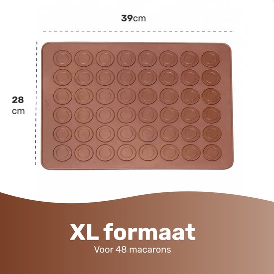 Macarons bakmat - Voor 48 stuks - Macaron - Siliconen bakvormen - Set - Vaatwasserbestendig - Ovenbestendig - Macarons mat - Ovenmat