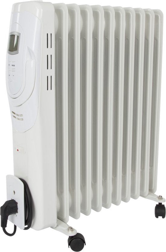 Perel Olieradiator, 11 ribben, drie warmtestanden, lcd-display, timer, 2500 W