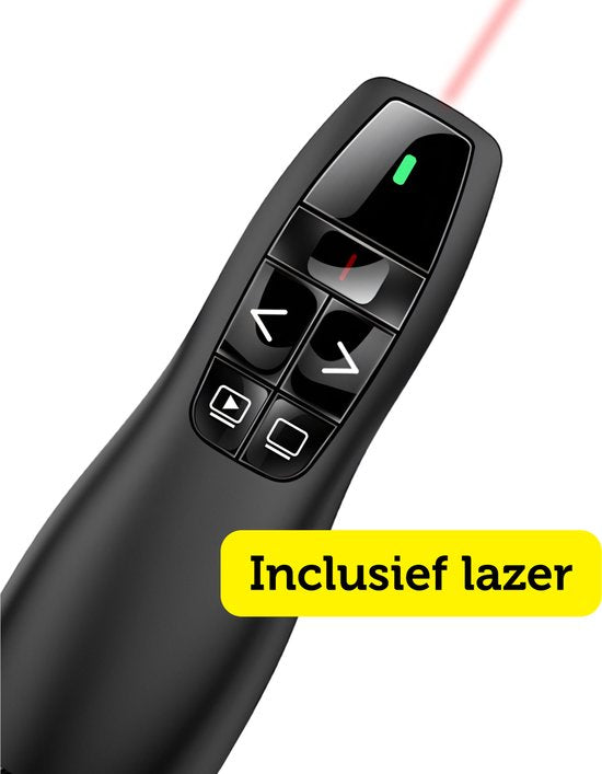 Garpex® Draadloze Presenter - Presentatie klikker - Wireless Presenter - Powerpoint afstandsbediening - Laser Pointer - Draadloos