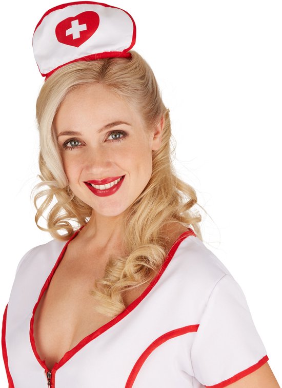 Dressforfun Verpleegster XL - verkleedkleding kostuum halloween verkleden feestkleding carnavalskleding carnaval feestkledij partykleding - 301417