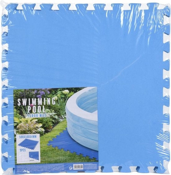 Free and Easy Zwembadtegels – Antislip, 9 stuks – 2,25 m² – 50 x 50 x 0,4 cm – Blauw