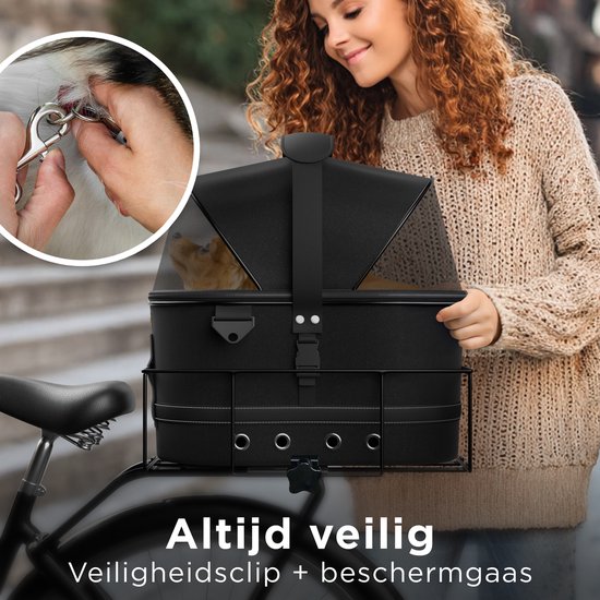 Trevopet® Hondenfietsmand Achterop - 2-in-1 Fietsmand Hond & Draagtas - Geschikt voor Elektrische Fiets - Tot 12 kg - Stevig Oxford Materiaal