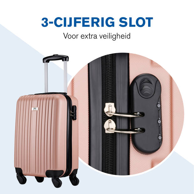 Slazenger Kofferset – 2-Delig: 26L & 71L – 63 x 43 x 26 cm + 43 x 30 x 20 cm – Rosé