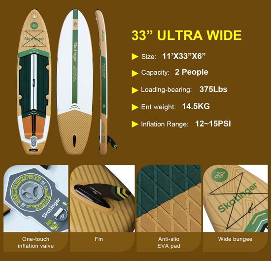 Skatinger Peninsula Trojan Horse Opblaasbaar Touring SUP Board – Compleet Pakket
