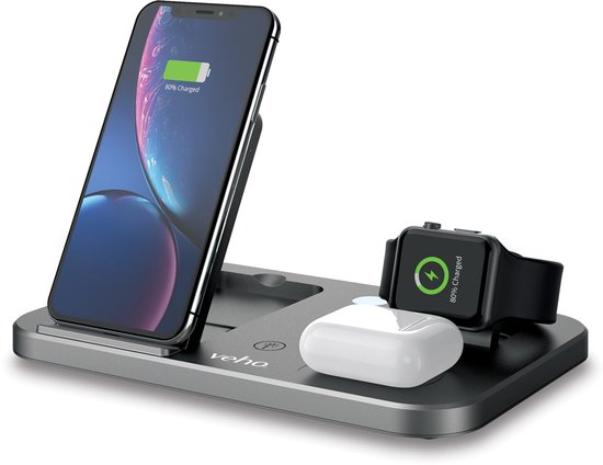Veho DS-7 draadloos oplaadstation met LED nachtlampje