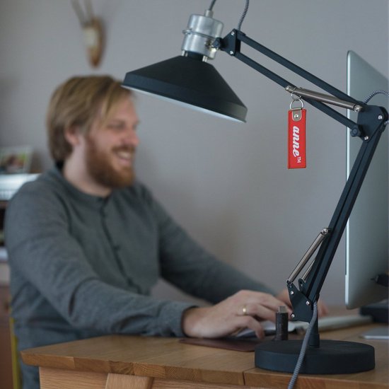 Anne Lighting Zappa - Tafellamp Industrieel - Zwart - H:80cm - Ø:18cm - E27 - Voor Binnen - Metaal - Tafellampen - Bureaulamp - Bureaulampen - Slaapkamer - Woonkamer - Eetkamer