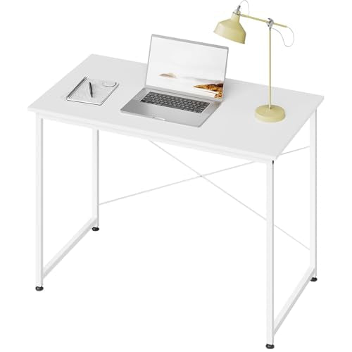 Woltu Bureau met Metaal Frame - Wit - 100 x 50 x 75 cm
