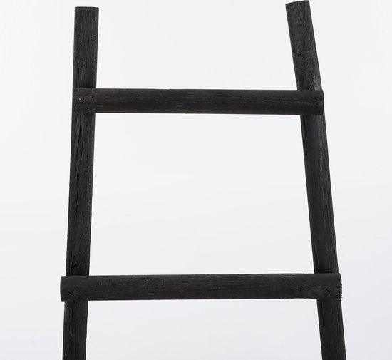 House of Seasons Ladderrek - L29 x B49 x H119 cm - Populierenhout - Zwart