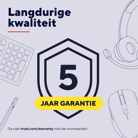 Trust Lyra - Draadloos Toetsenbord en Muis - Multi connect - Oplaadbaar - Azerty BE - Zwart