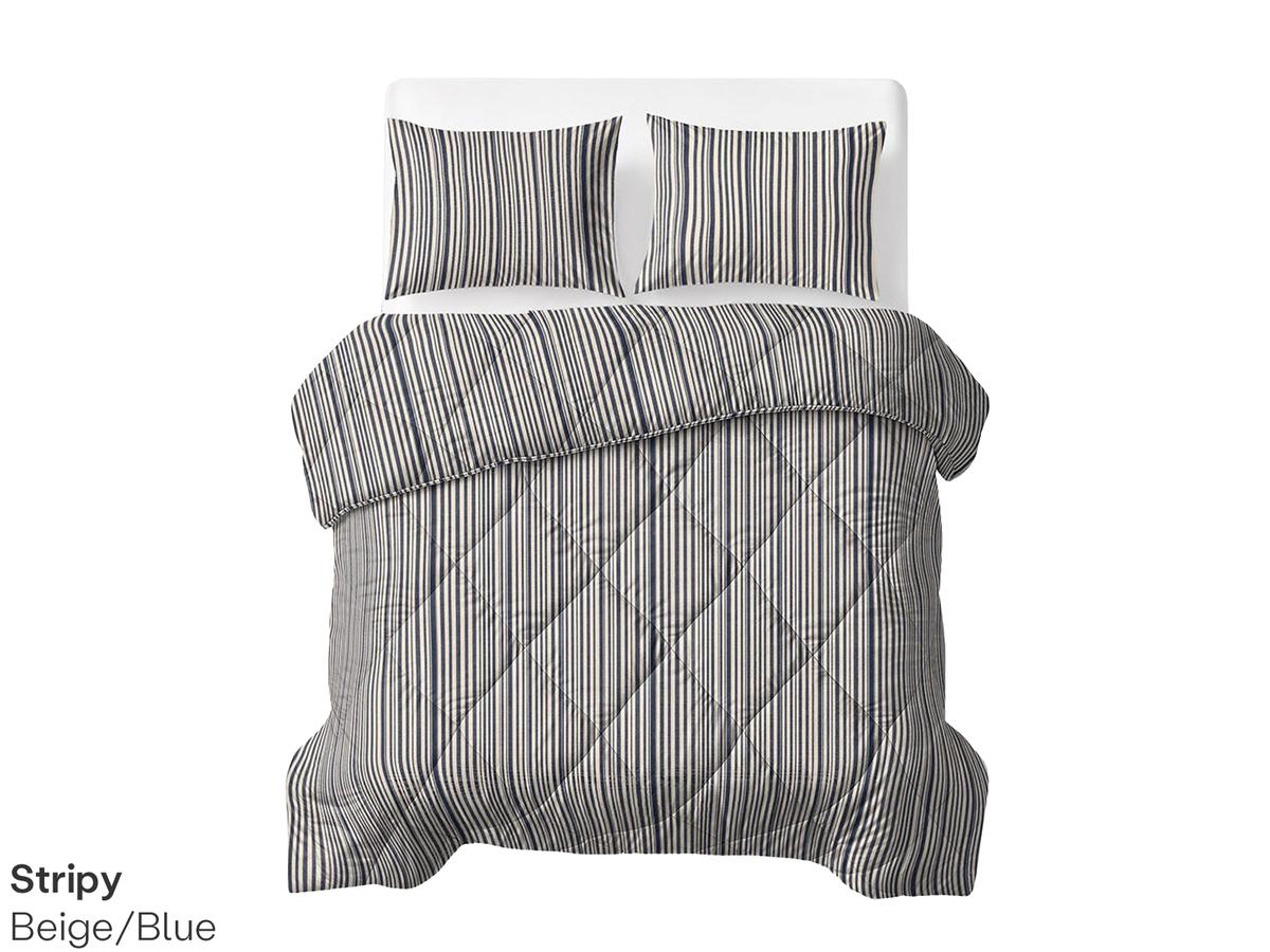 Sleeptime Lazy Wasbaar Dekbed - Katoen - maat 200 x 200 cm - Misty Beige/Grijs