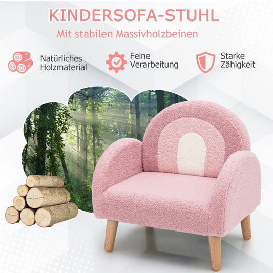 Coast Gededed Child Sofa met vaste houtpoten Children's Armchair Pink