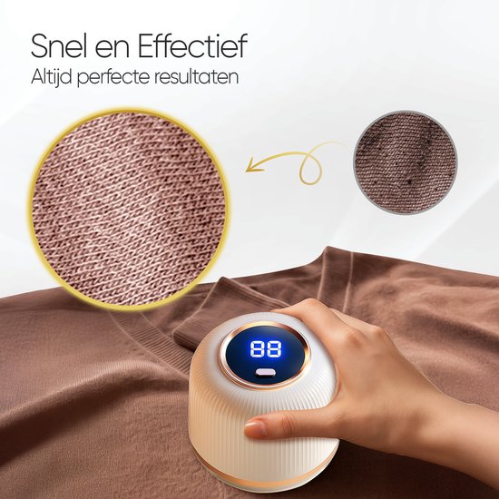 MostEssential Premium Elektrische Pluizenverwijderaar LR06 – Pluizentondeuse - USB-C Snellaadfunctie - Draadloos - Classic Edition