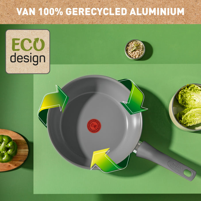 Tefal Renew Black ON Keramische Wokpan – Ø 28 cm – Zwart