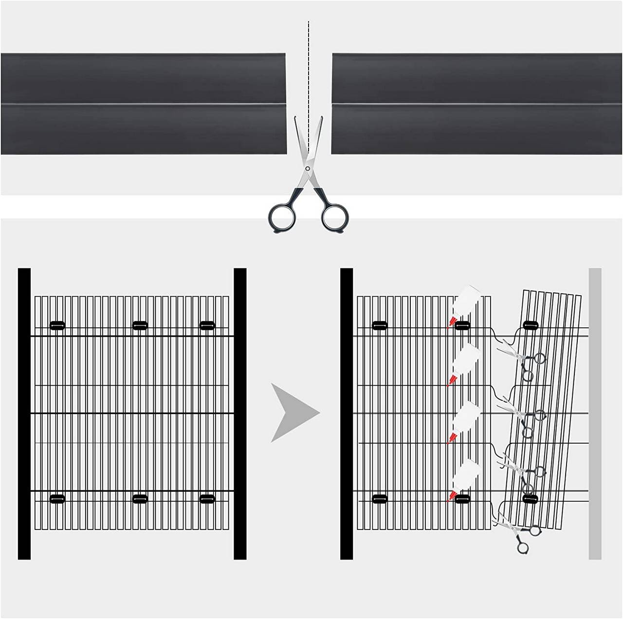WOLTU PVC Privacymat - Windscherm - Grijs - 400x100cm