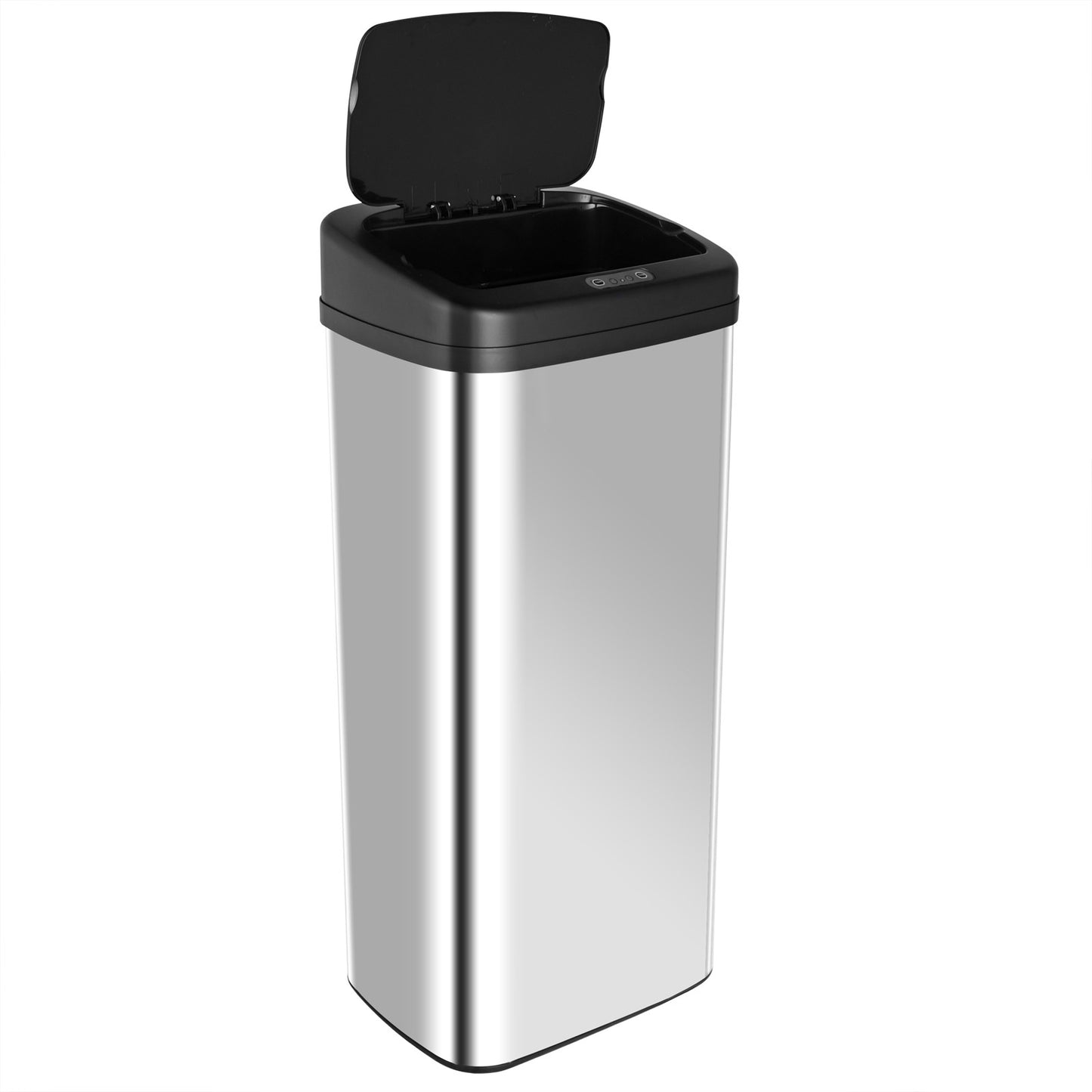Monzana Prullenbak met sensor vierkant RVS 50 liter