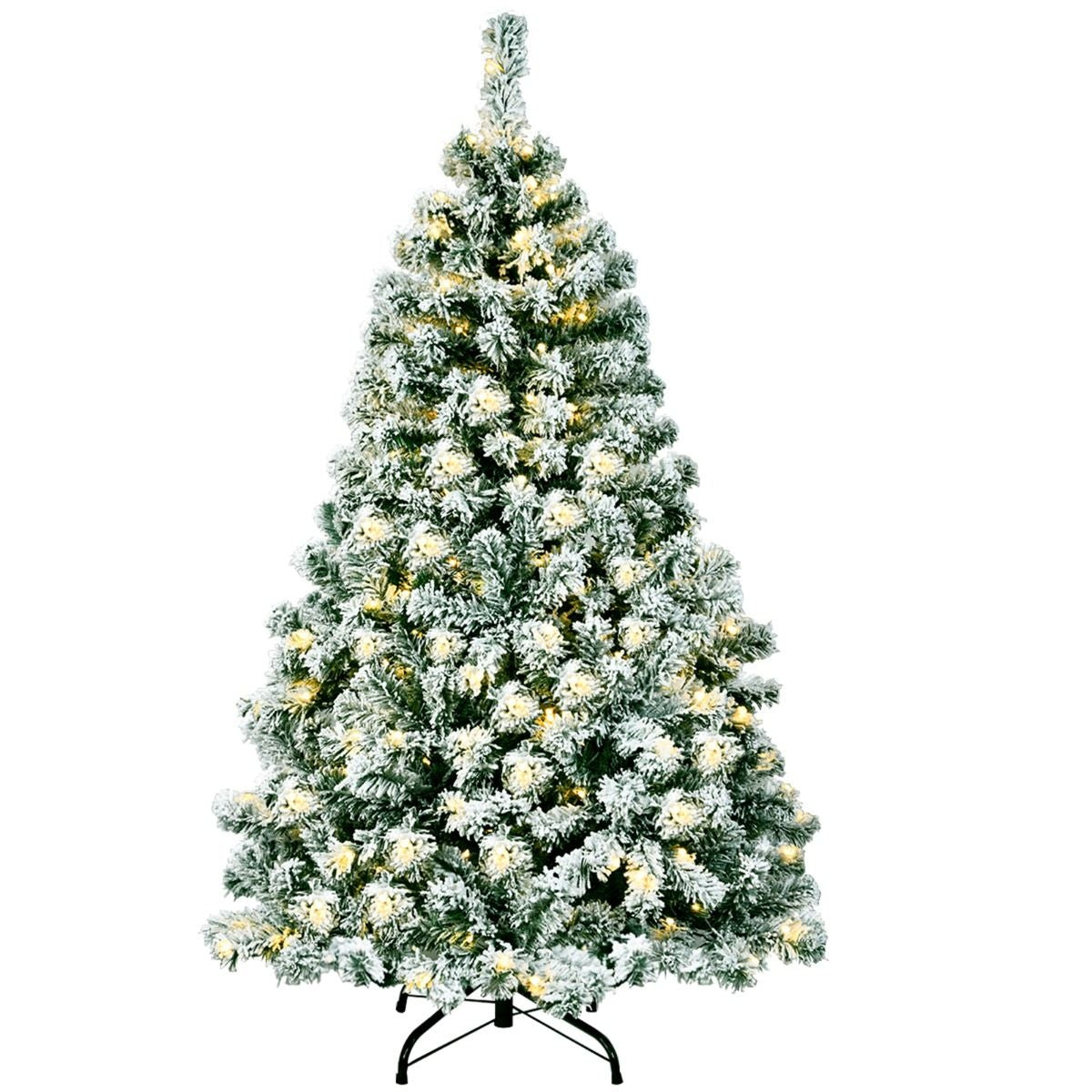 Coast Besneeuwde Kunstkerstboom met LED Wit/Groen – 79 x 135 cm – 400 Takpunten en 200 Warmwitte Lampjes