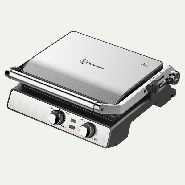 Kitchenwell Contactgrill - Tosti apparaat - Grill apparaat - Uitneembare platen - Anti-aanbaklaag - 3-in-1 -180 °C grill - Vaatwasserbestendig