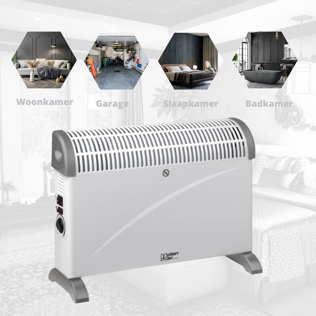 Plein Air Elektrische Heater Kachel TCT-2000 - 750/1500/2000W - Verstelbare Thermostaat - Wit