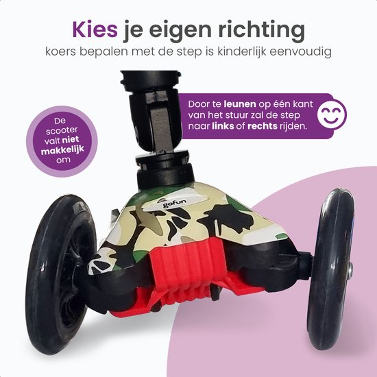 Gofun Kinderstep - Lichtgevende Wielen - Opvouwbaar - Step 3-8 jaar - Verstelbaar - Antislip - 85 x 58 x 23 cm - Zwart