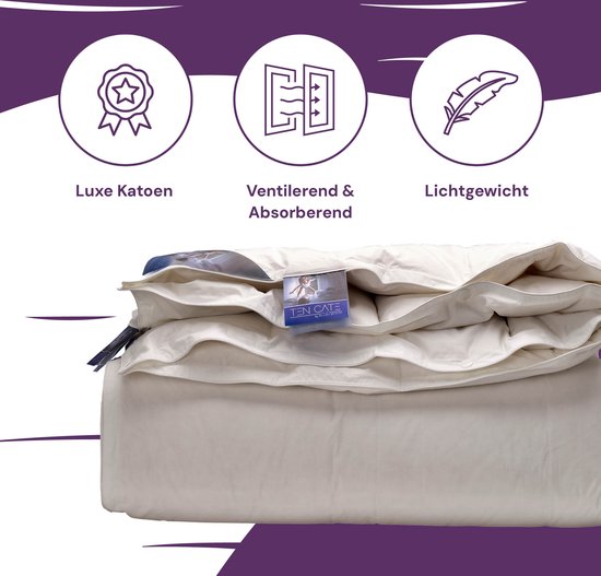 Ten Cate Dekbed - Dekbed 240x200 - Donsdeken - Dekbedden - Donzen Dekbed - 4 Seizoenen Dekbed 240 x 200 - 60% Eendendons - Zomerdekbed & Winterdekbed