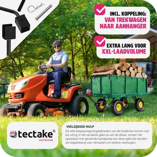 tectake® - XXL Bolderkar bolderwagen tuinkar transportkar - 401418