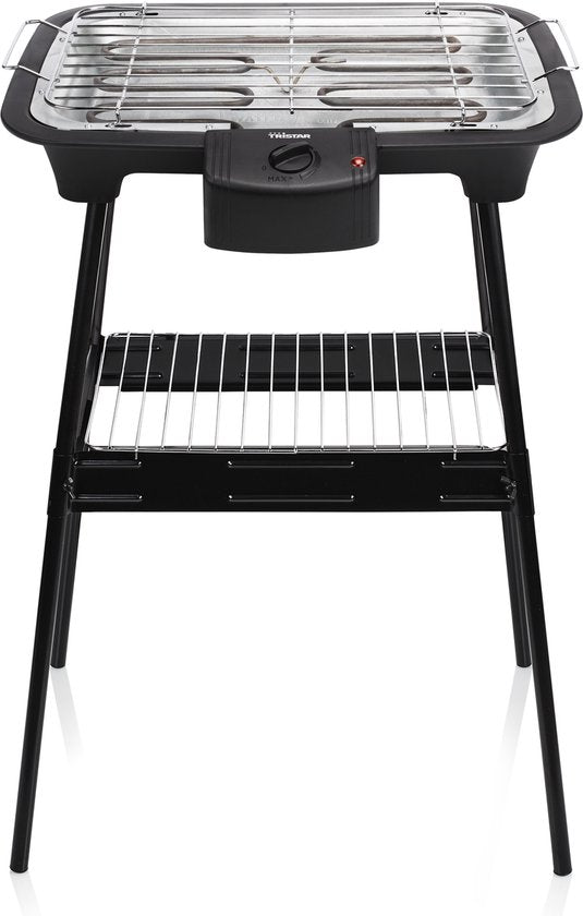 Tristar BQ-2883 Elektrische BBQ met Onderstel – Staande & Tafelbarbecue – 2000W – Zwart - Perfect voor Balkon of Camping