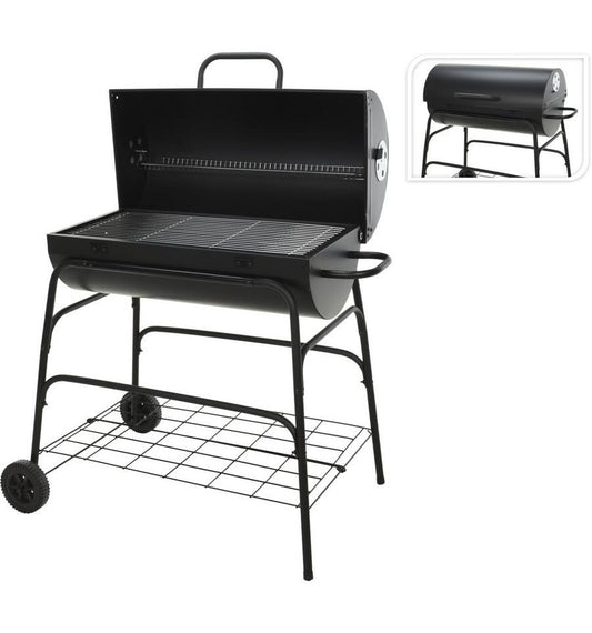 BBQ Collection Houtskoolbarbecue – Met Wielen & Warmhoudrek – 100 x 39 x 100 cm – Zwart