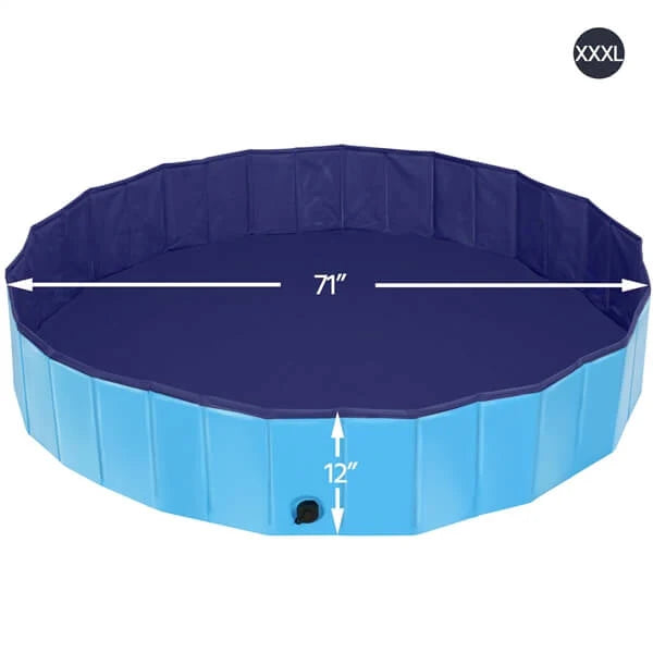 Yaheetech Opvouwbaar Hondenzwembad 100/120/140/160 x 30 cm – Antislip Badkuip voor Honden