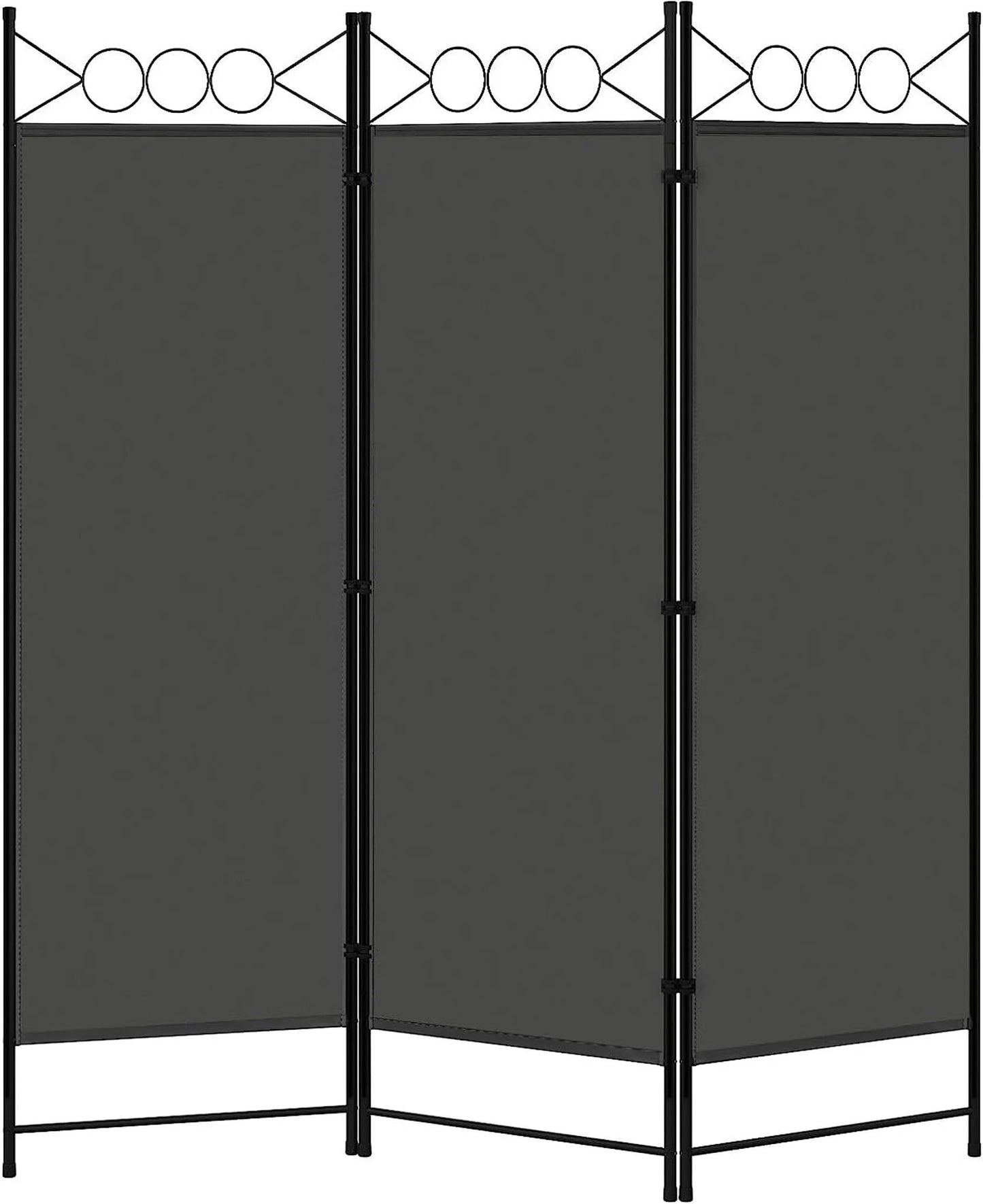 Woltu Paravent Ruimteverdeler 3-Delig Klapbaar - Donkergrijs - 167 x 172 cm - Vrijstaande Privacywand voor Binnen & Buiten