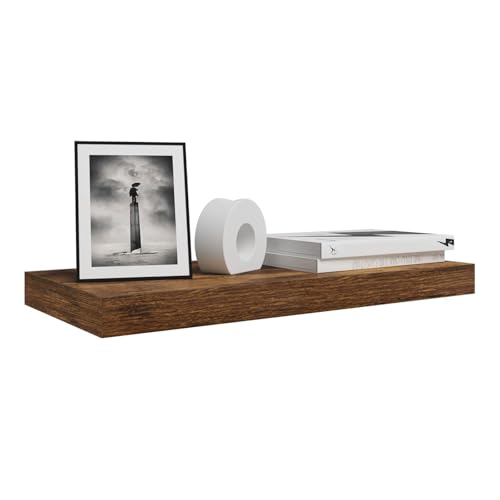 Woltu Zwevende Wandplank Vintage Bruin 70 x 23 x 3,8 cm