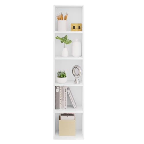 Woltu Boekenkast SK003ws5 5 Vakken - Wit - 30 x 132 x 24 cm